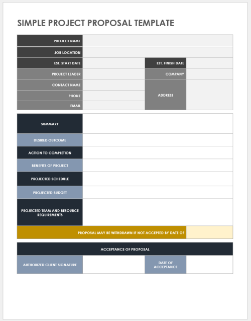 Free Project Request Form Templates | Smartsheet