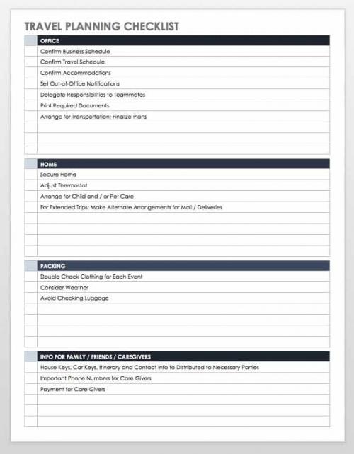 Free Itinerary Templates | Smartsheet