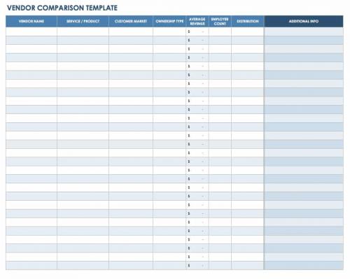 Vendor Comparison Template