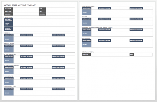 Weekly Staff Meeting Template