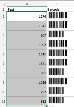 barcode generator excel 2010