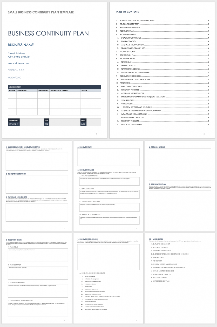 Free Business Continuity Plan Templates | Smartsheet