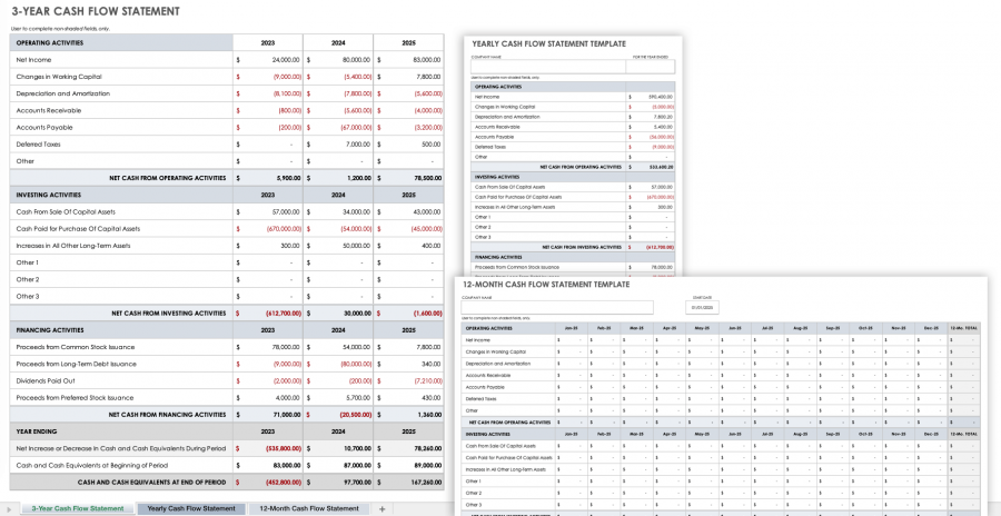 Free Cash Flow Statement Templates | Smartsheet