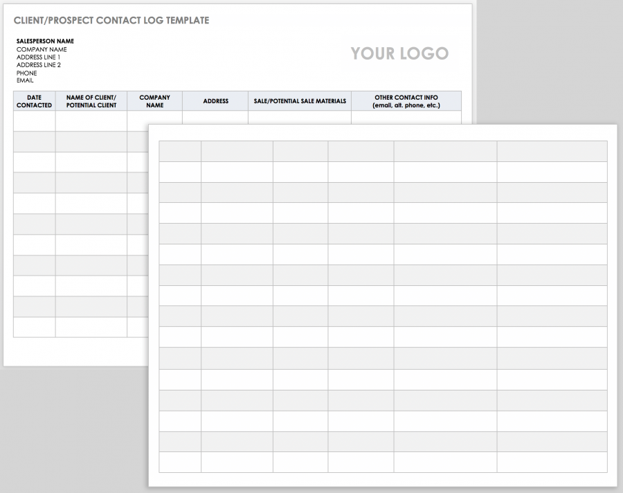 Free Client Call Log Templates Smartsheet 2215