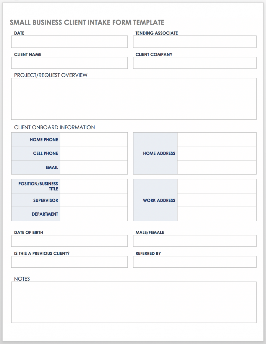 Free Client Intake Templates and Forms | Smartsheet