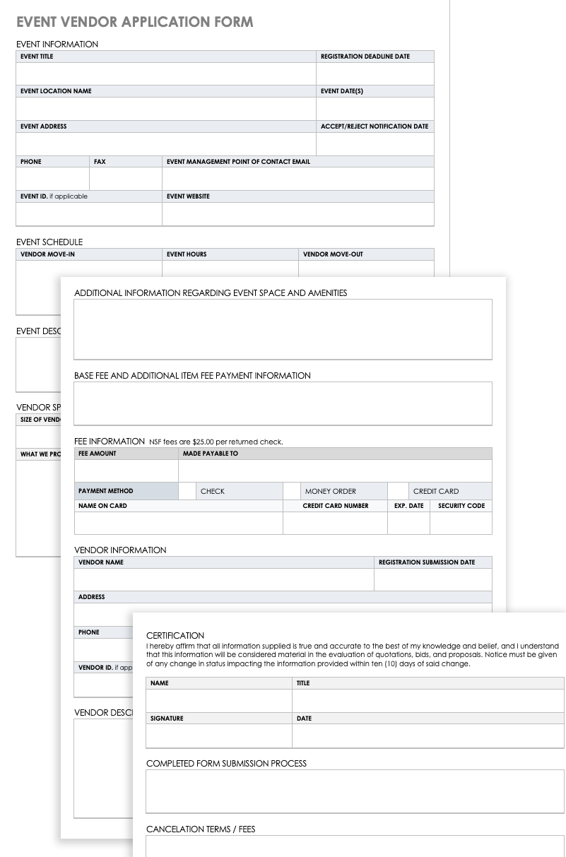 Free Vendor Application Forms & Templates | Smartsheet