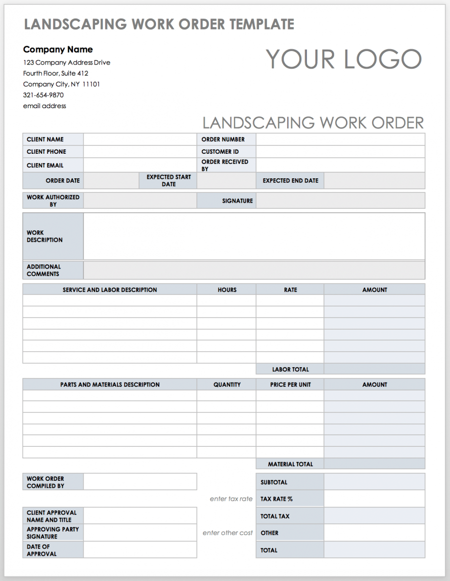 Free Construction Work Order Templates & Forms | Smartsheet