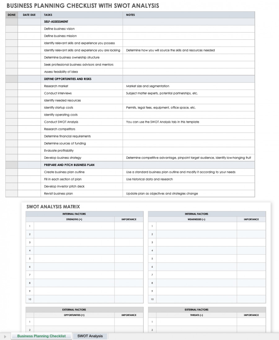 Free Business Plan Templates in Excel | Smartsheet