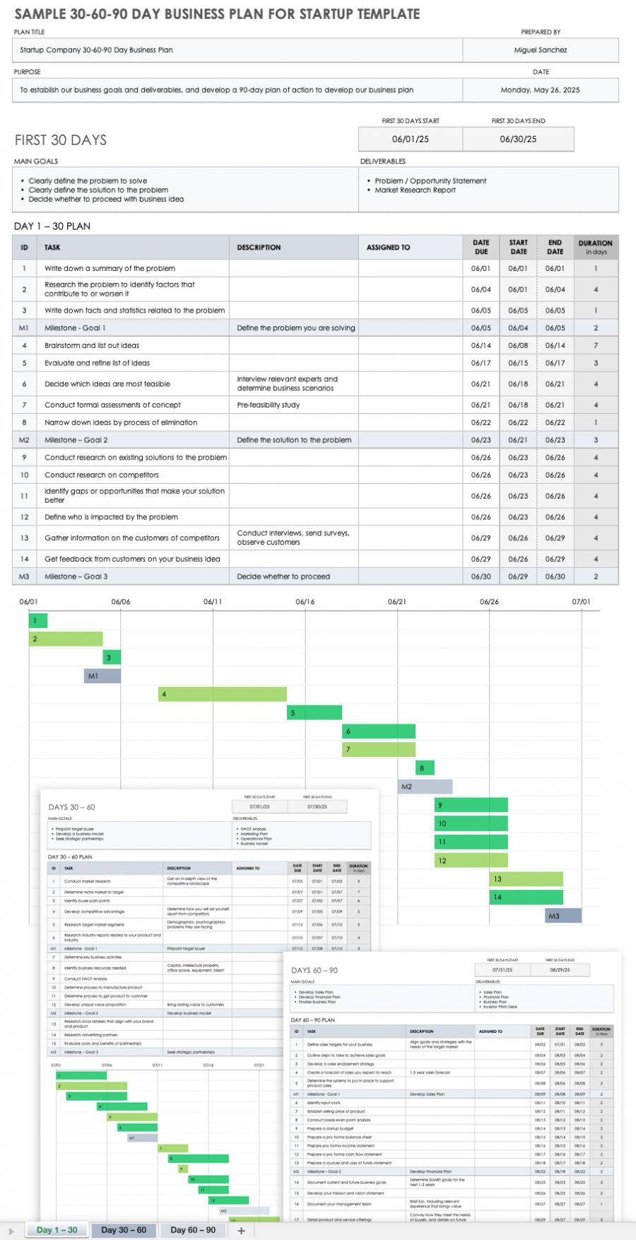 Excel Business Plan Template