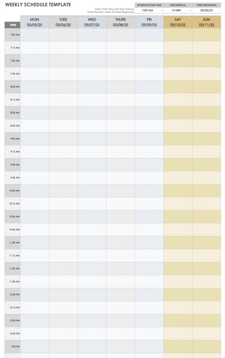 google doc templates daily schedule