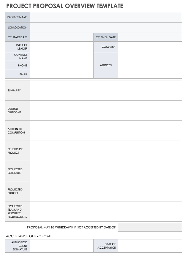 Free Project Overview Templates | Smartsheet