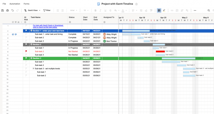 Free Gantt Charts in Excel: Templates, Tutorial & Video | Smartsheet