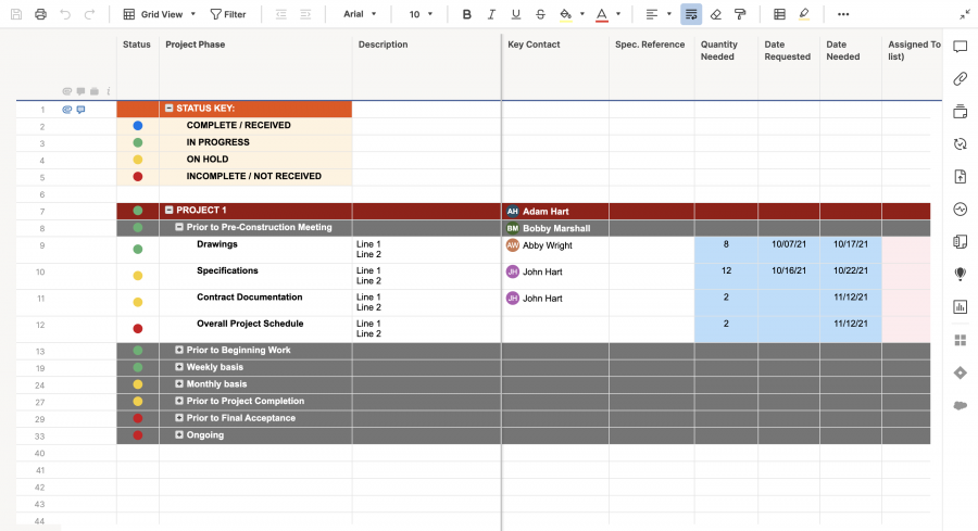 Construction Documentation Tracker Template | Smartsheet