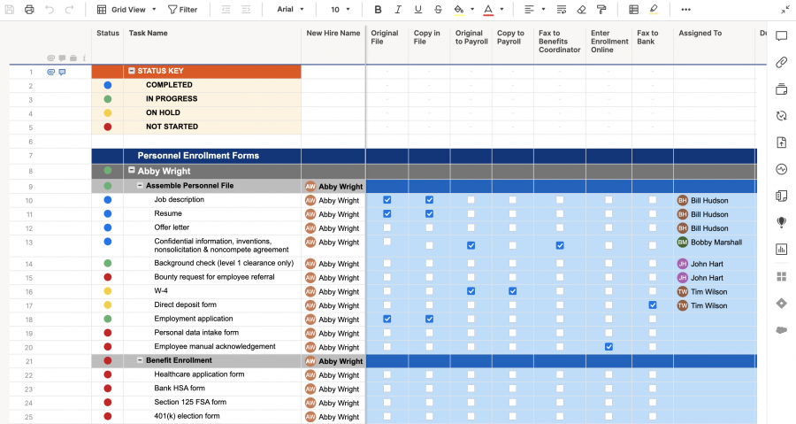 New Hire Onboarding Checklist Template | Smartsheet