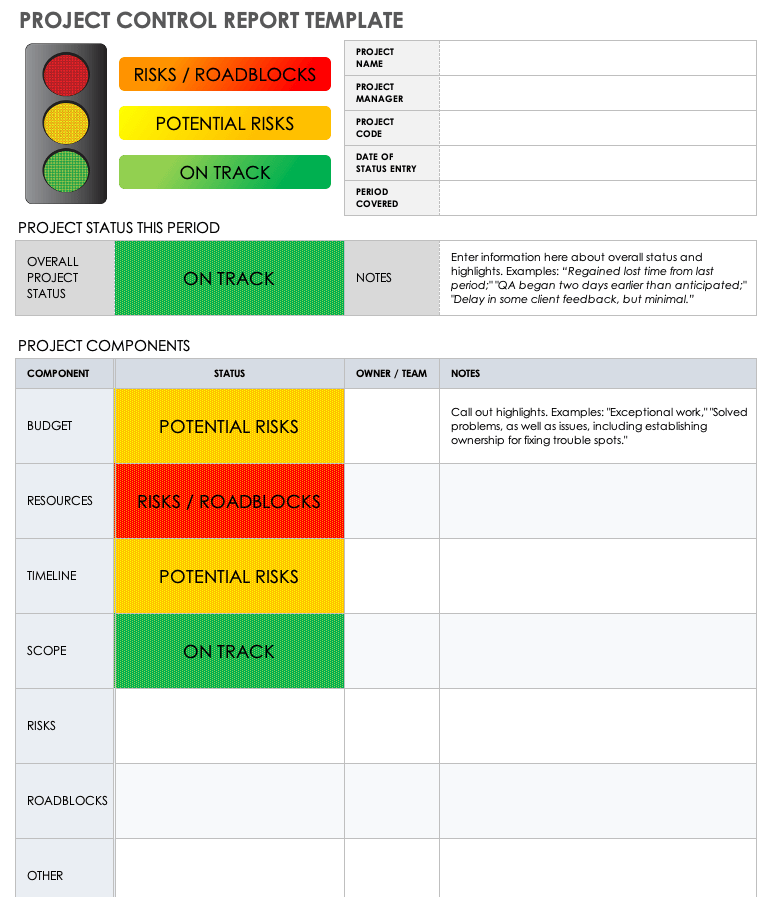 Project Monitoring And Control Plan Template