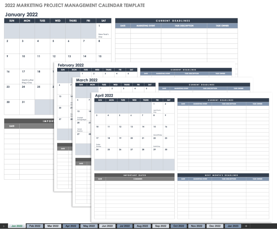 15+ Free Marketing Calendar Templates | Smartsheet