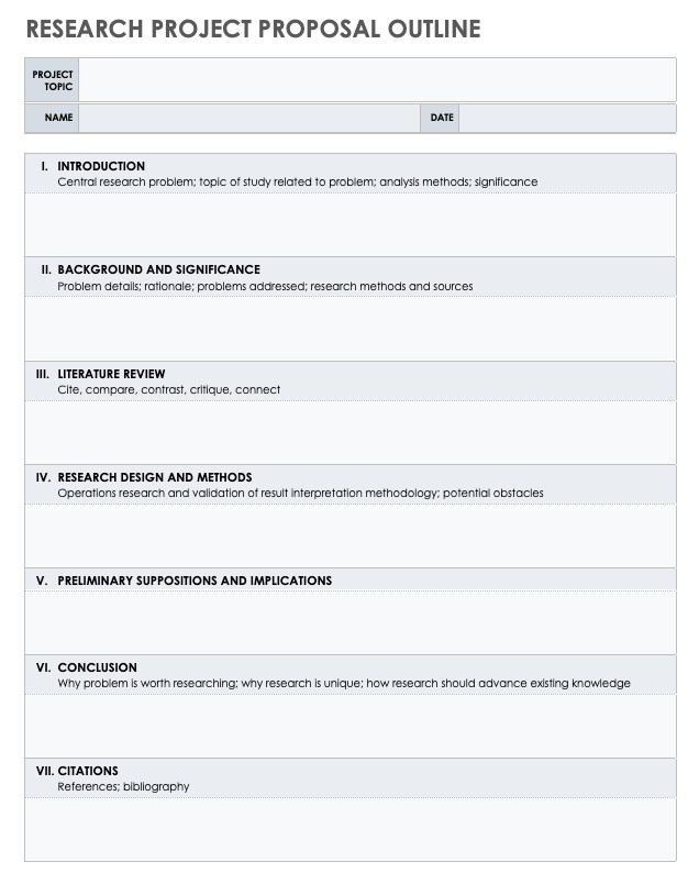 Free Project Outline Templates | Smartsheet