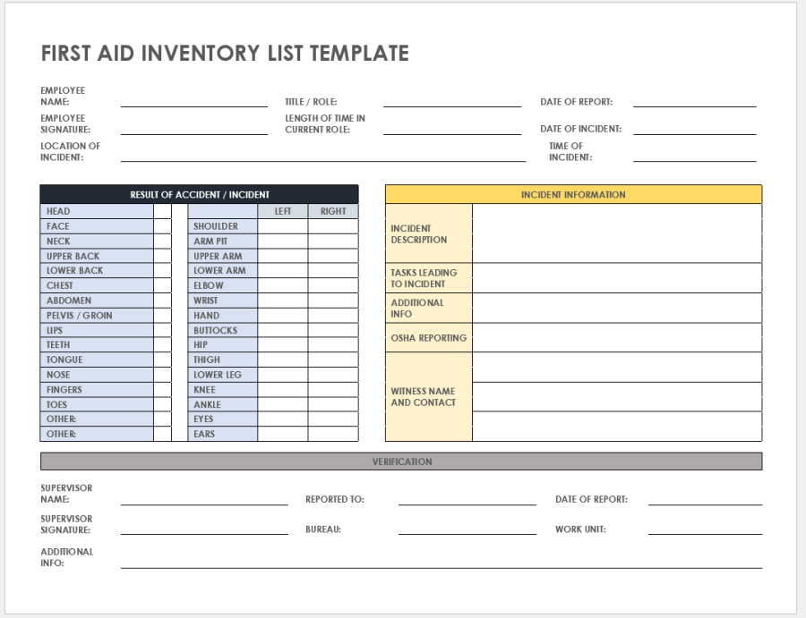 Free Inventory List Templates | Smartsheet