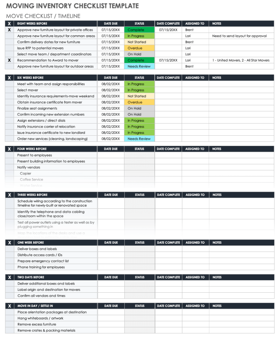 Free Inventory List Templates | Smartsheet