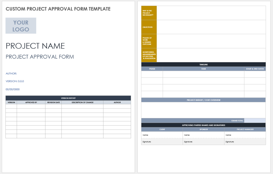 Free Project Approval Forms & Templates | Smartsheet