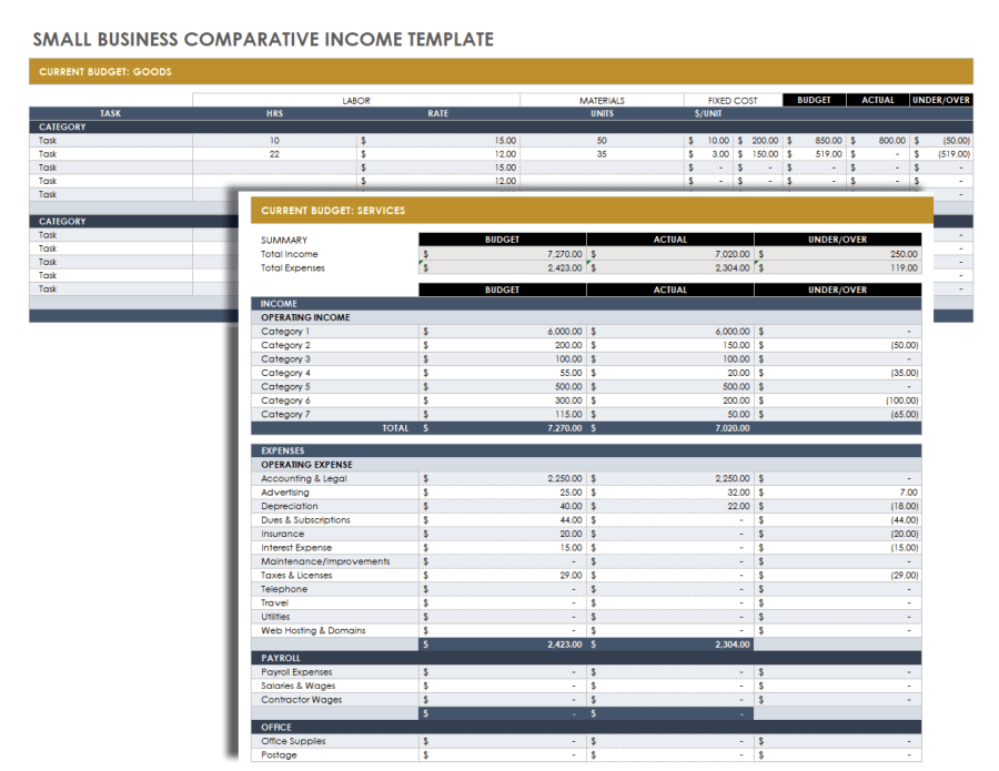 Small Business Income Statement Templates | Smartsheet