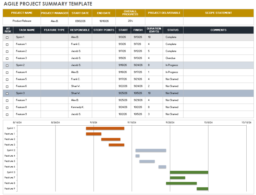 Free Project Summary Templates | Smartsheet