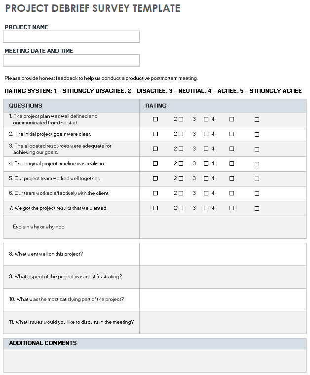 Free Project Debrief Templates | Smartsheet