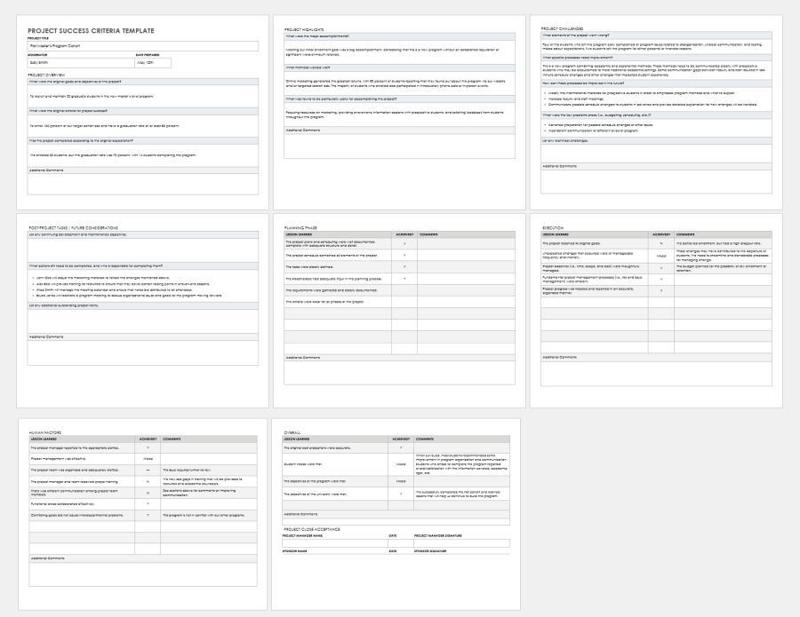 Free Project Success Templates & Checklists | Smartsheet