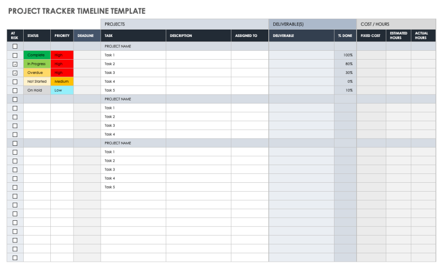 Free Excel Project Timeline Templates | Smartsheet