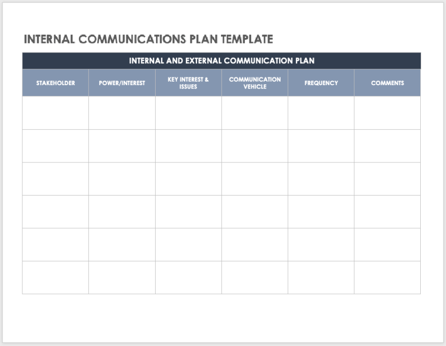 Internal Communication Plan Templates | Smartsheet