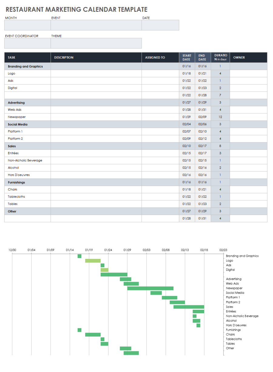 Free Google Sheets Marketing Calendar Templates | Smartsheet