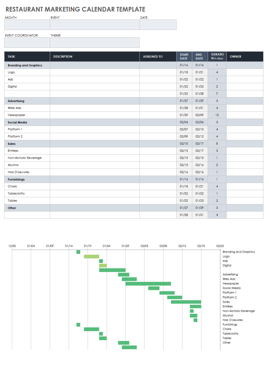 Free Google Sheets Marketing Calendar Templates Smartsheet