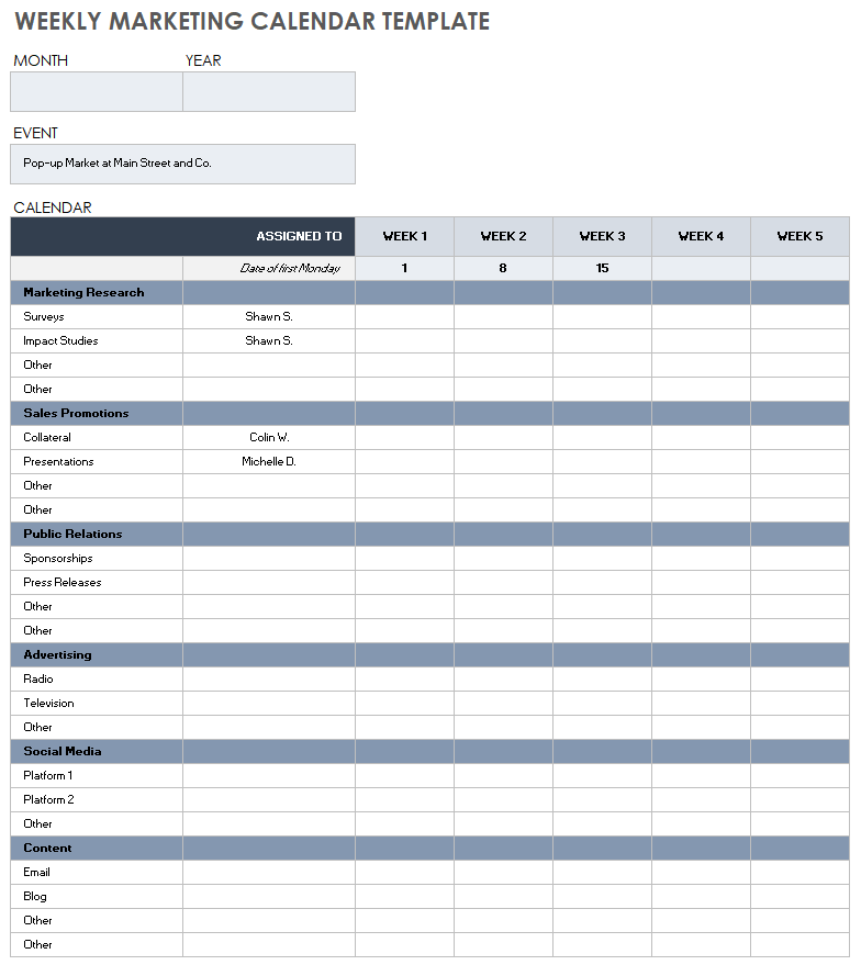 Free Google Sheets Marketing Calendar Templates | Smartsheet