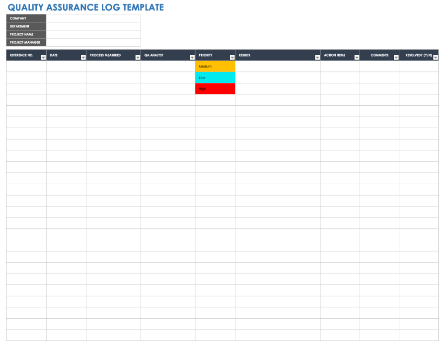 Free Quality Assurance Templates | Smartsheet