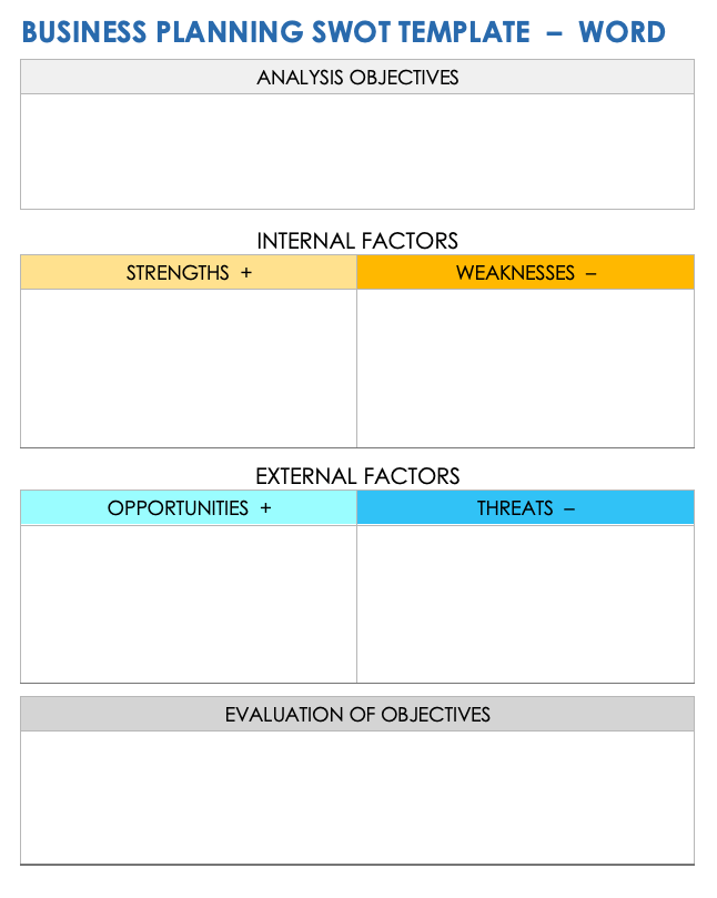 Free Microsoft Word Swot Analysis Templates Smartsheet 9678