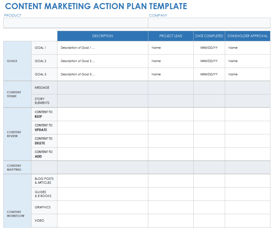 Free Marketing Action Plan Templates | Smartsheet