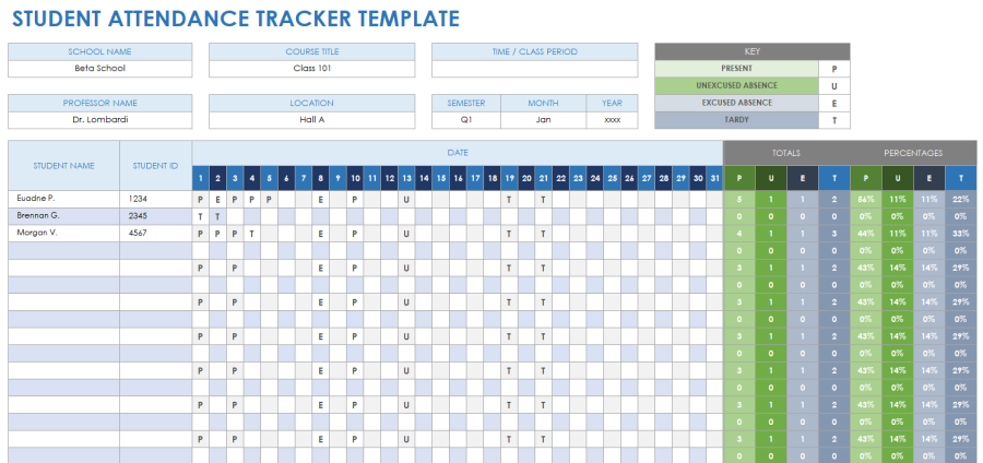 Free Google Sheets Attendance Templates & How-To | Smartsheet