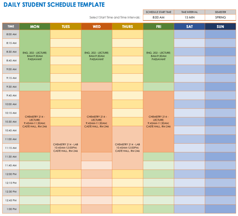 Free Google Sheets Daily Schedule Templates & Planners Smartsheet