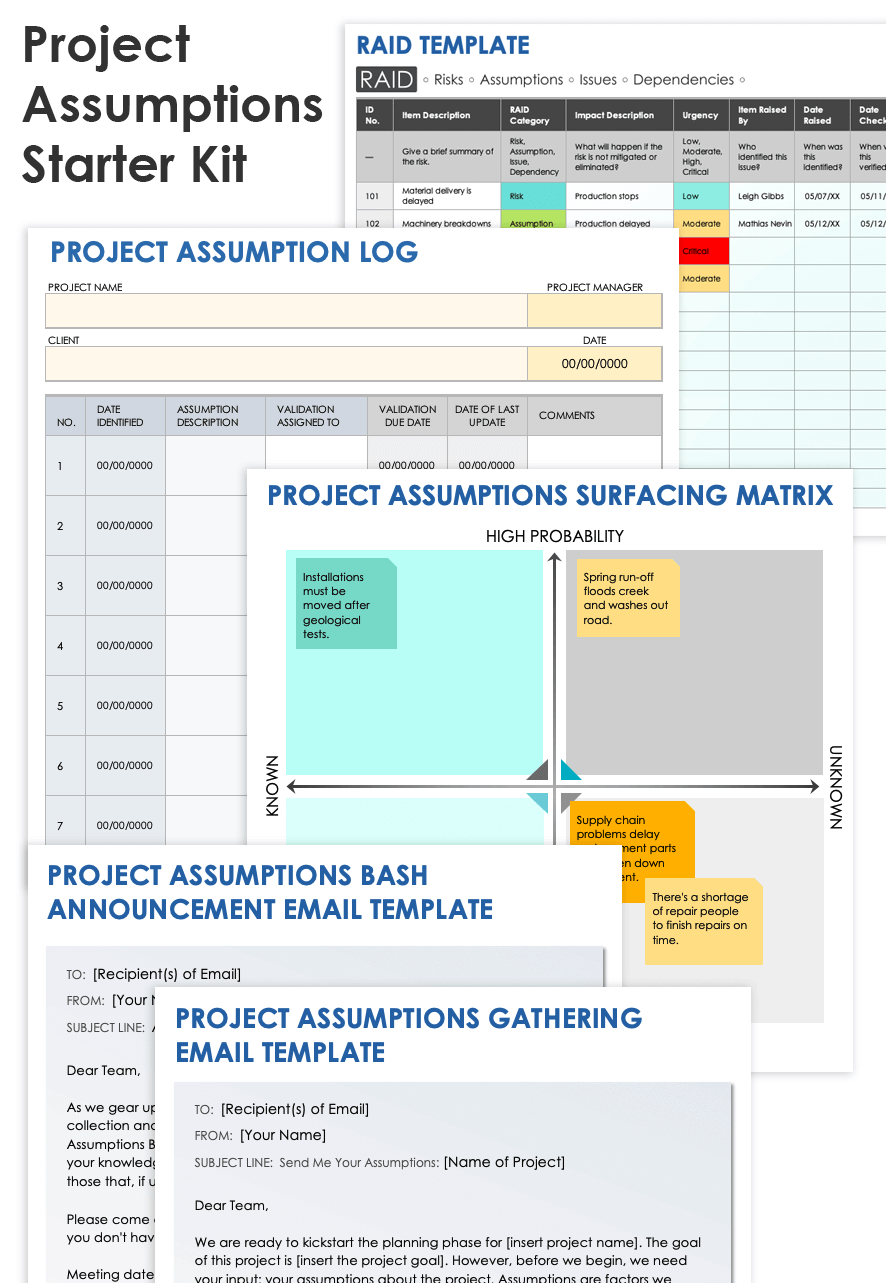 Project Assumptions Examples Smartsheet