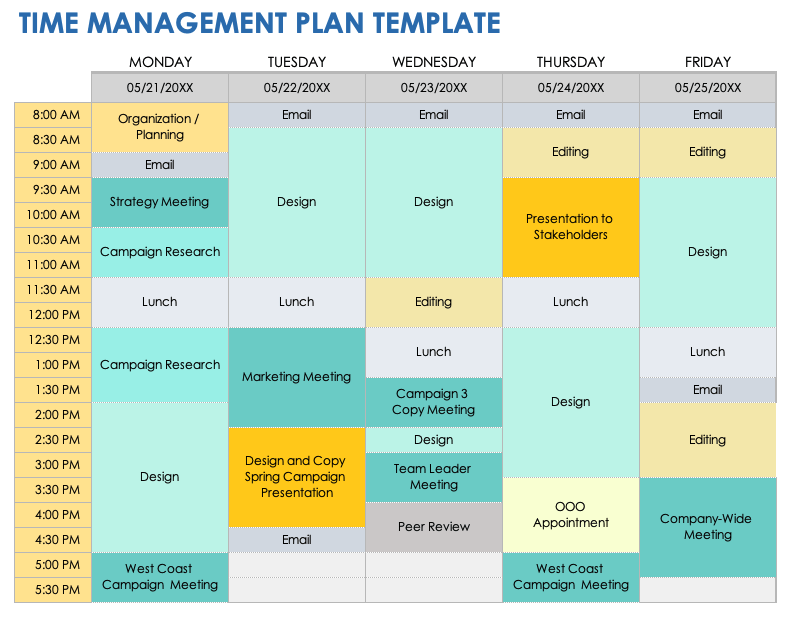 Free Time Management Templates | Smartsheet