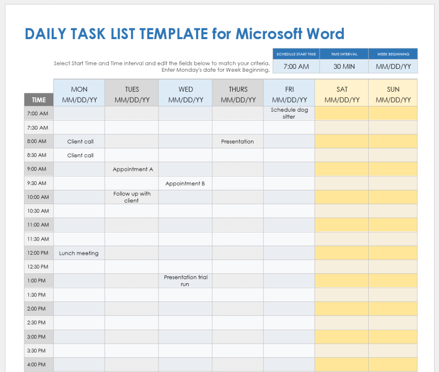 Free Microsoft Word Task List Templates Planners Checklists Smartsheet   IC Daily Task List Template For Microsoft Word 