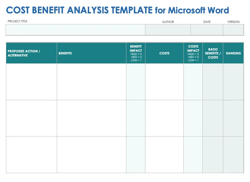 Free Cost Benefit Analysis Templates With How-To