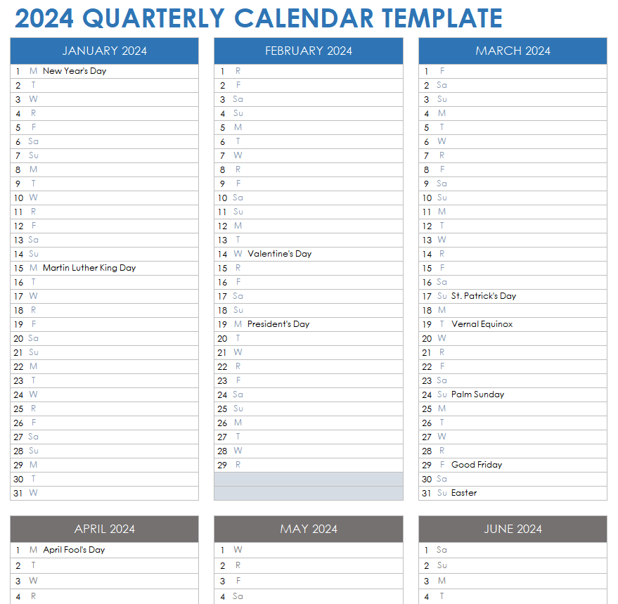 Free Excel Calendar Templates