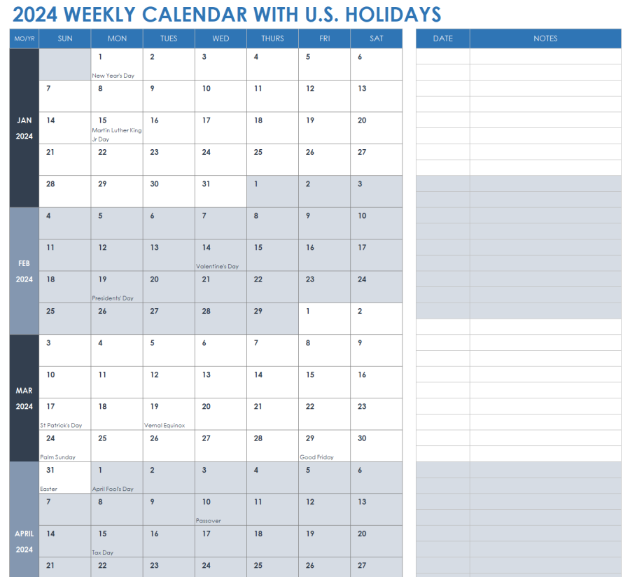 Free Blank Calendar Templates - Smartsheet