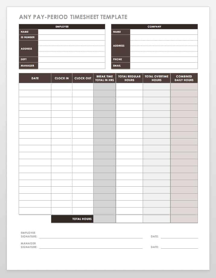 17 Free Timesheet And Time Card Templates | Smartsheet