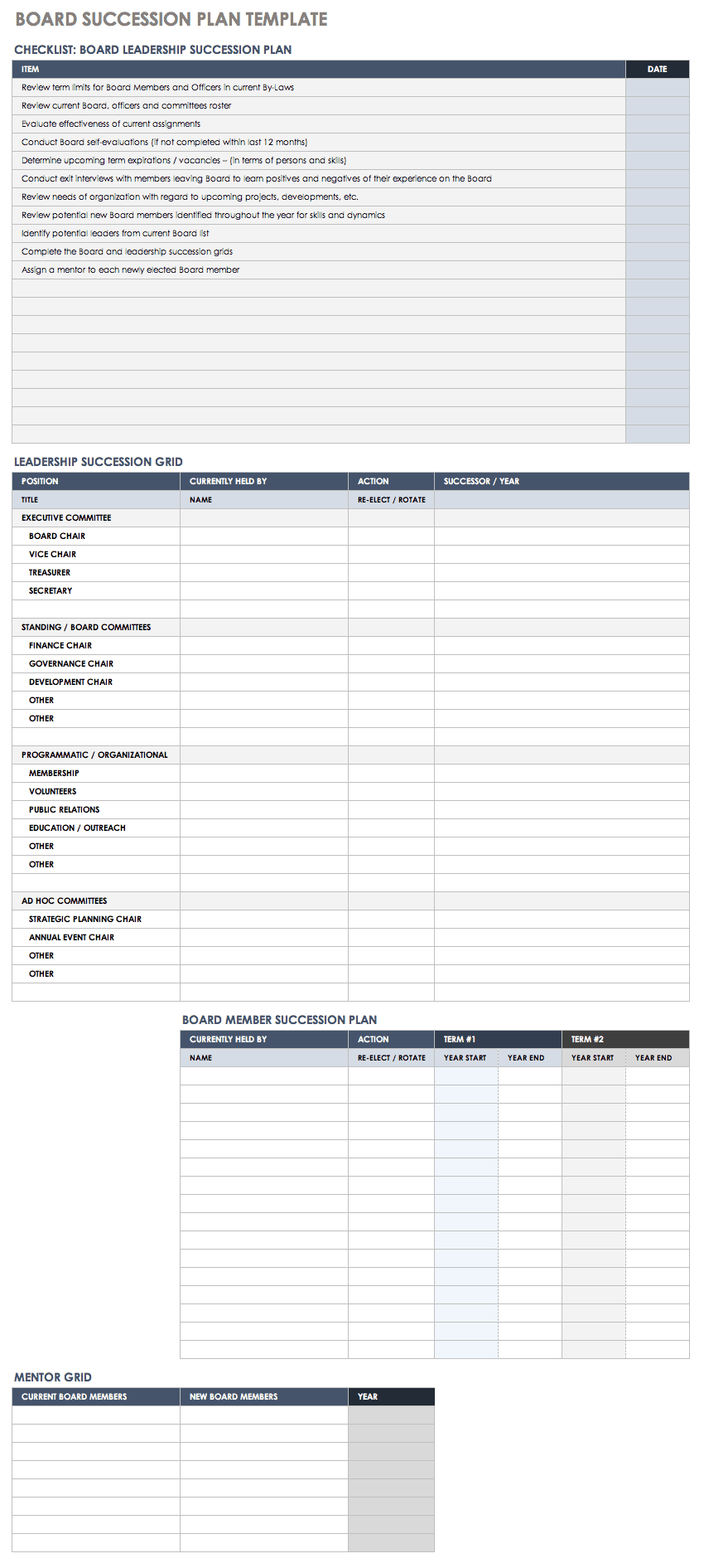 Free Succession Planning Template Printable Templates
