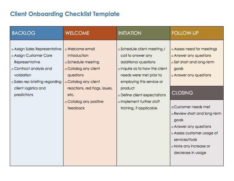 free onboarding checklist template word
