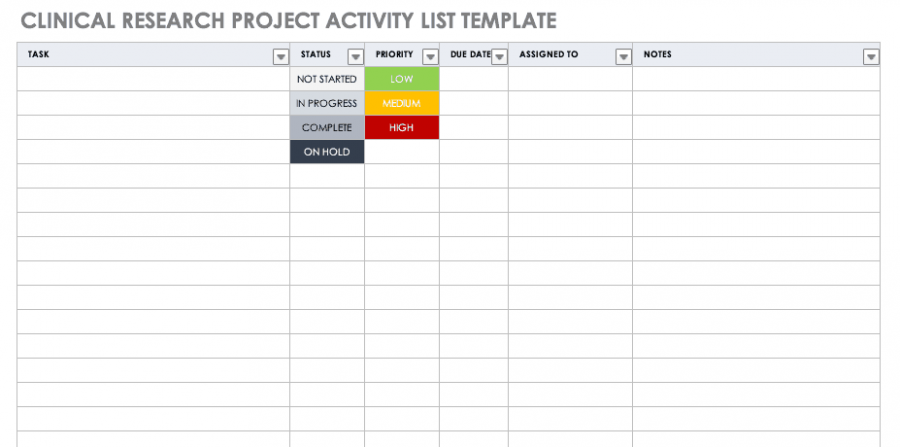 Free Clinical Trial Templates | Smartsheet