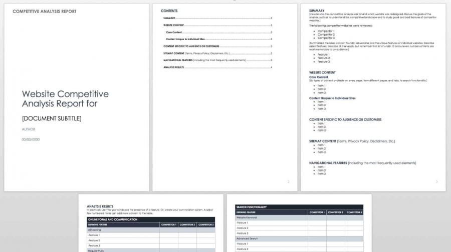 Free Competitive Analysis Templates | Smartsheet