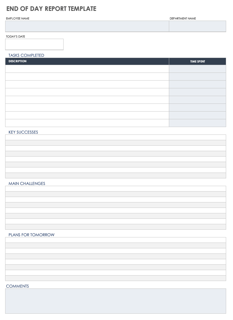 Free Daily Progress Report Templates | Smartsheet